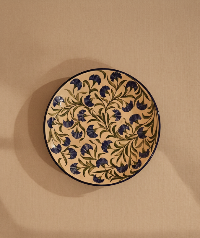 Indigo Carnation Charger Plate