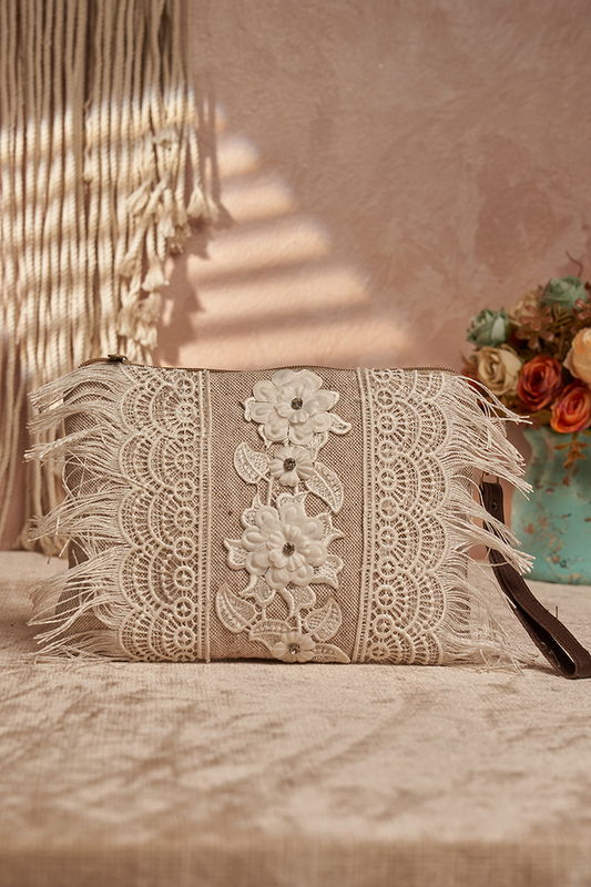 Vintage-Inspired Fabric Clutch