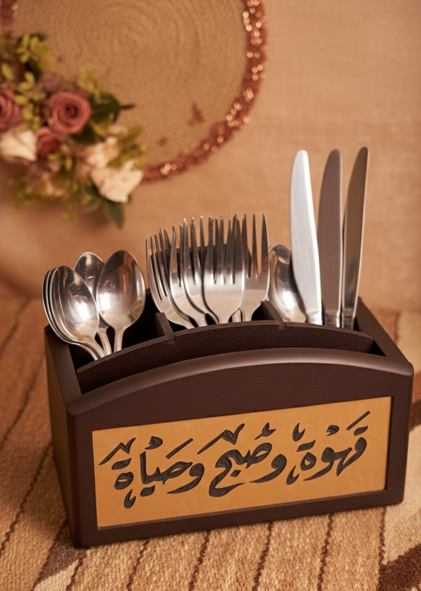 Wooden Holder(قهوة و صبح و حياة)